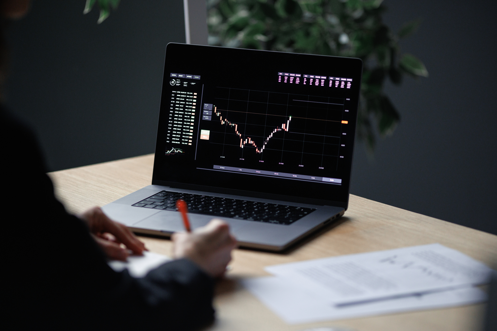 Computer Aktienchart Hintergrund